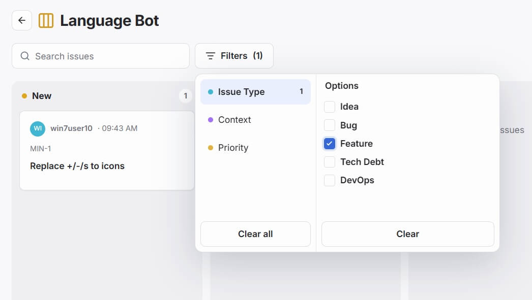 Filter chips for custom attributes in the board's filter bar
