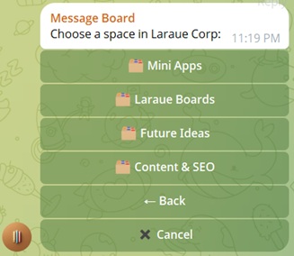 Choosing a space during the /link flow
